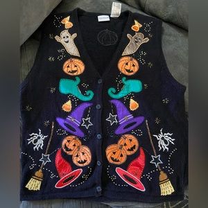Vintage Halloween Sweater Vest size large!!